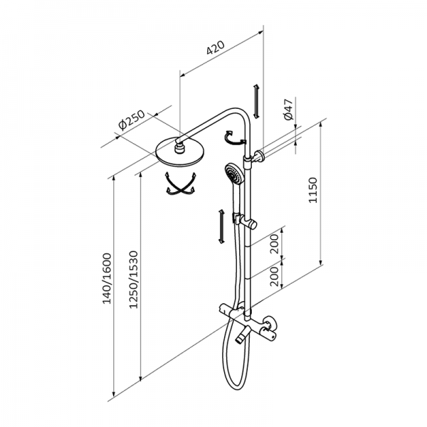 Смеситель для ванны TENDER GRB MIXERS 40433400TL - Вид №1