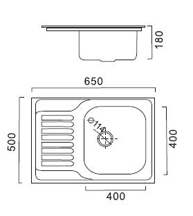 HBS5065 Кухонная мойка , матовая сталь Haiba  - Вид №2