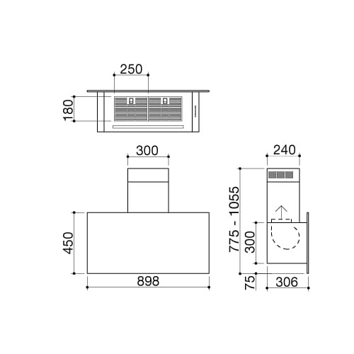 Вытяжка из нержавеющей стали со встроенным настенным освещением Barazza Unique ARCH-00023712 - Вид №2