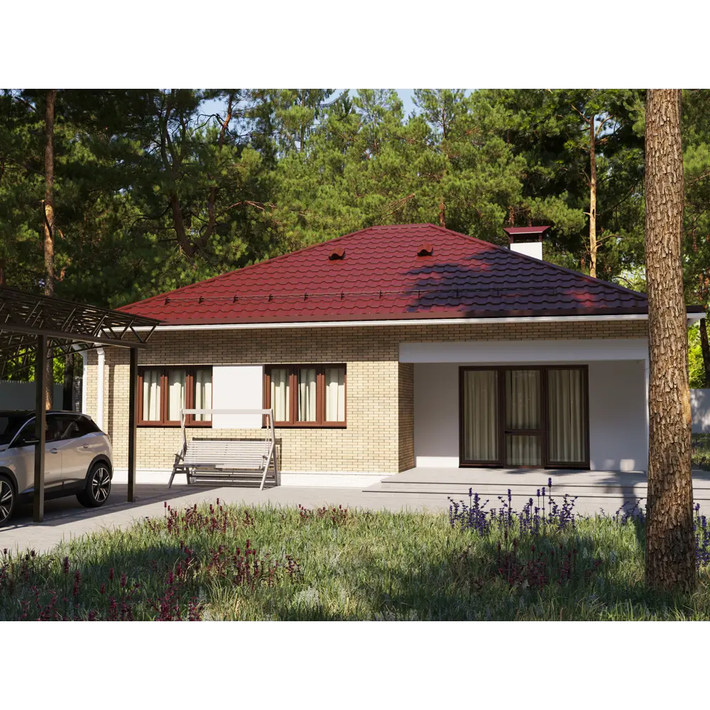 Металлочерепица 0.5 мм 3650x1180 мм RAL 3005 красный 89337257 STLM-2058055 Santreyd  - Вид №3