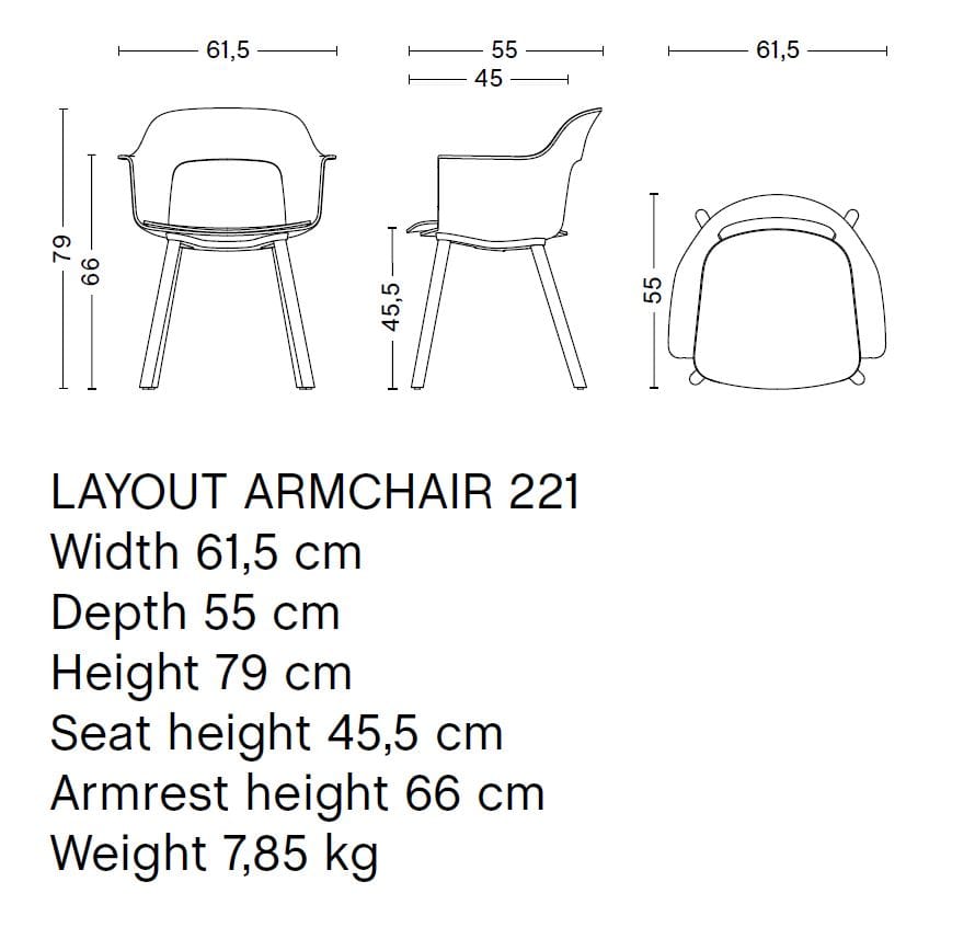 Полипропиленовый стул с открытой спинкой с подлокотниками Hay макет ARCH-00001839 - Вид №15