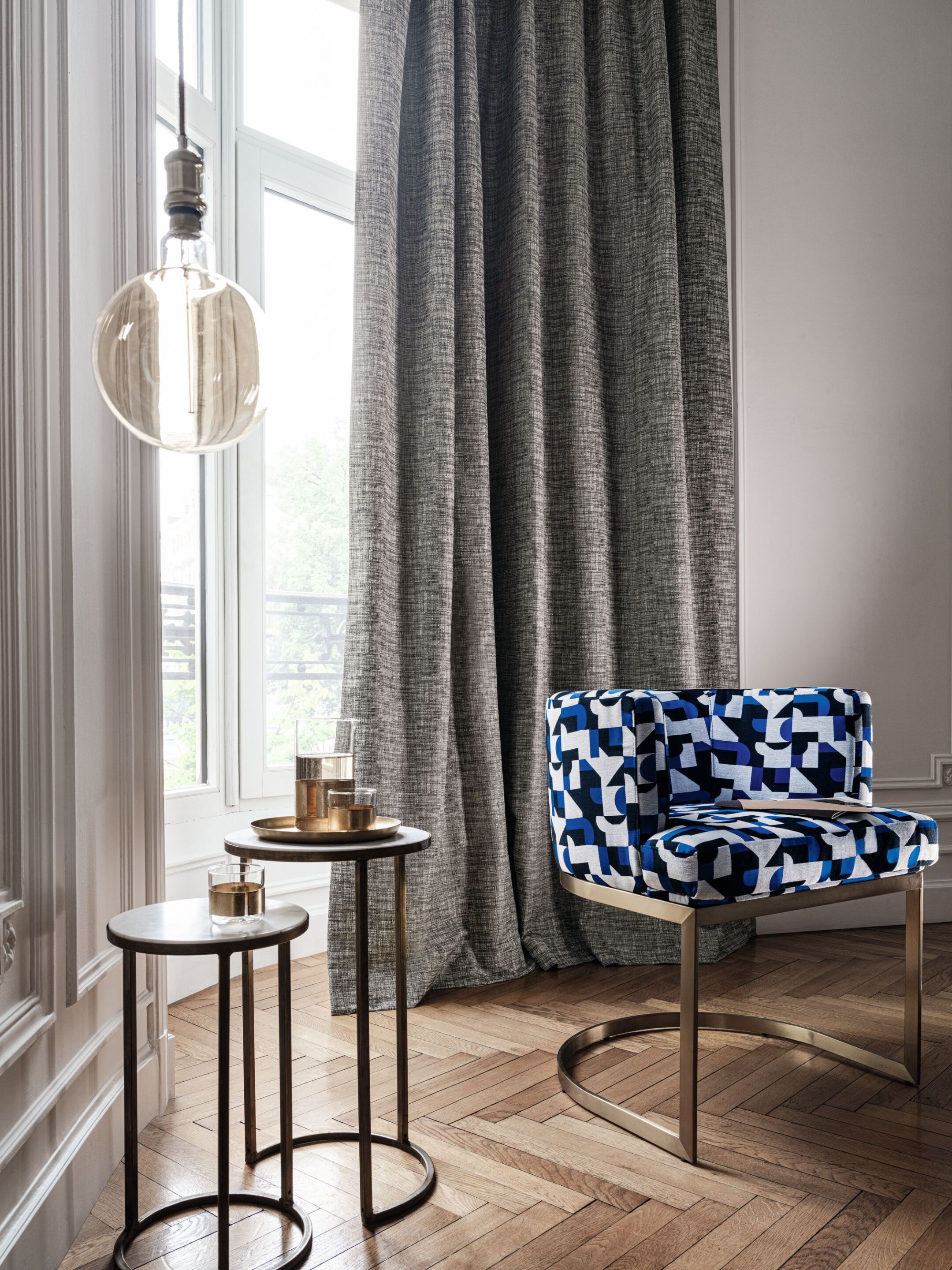 Многоцветная ткань с графическими узорами Casamance Triode ARCH-00035079 - Вид №3