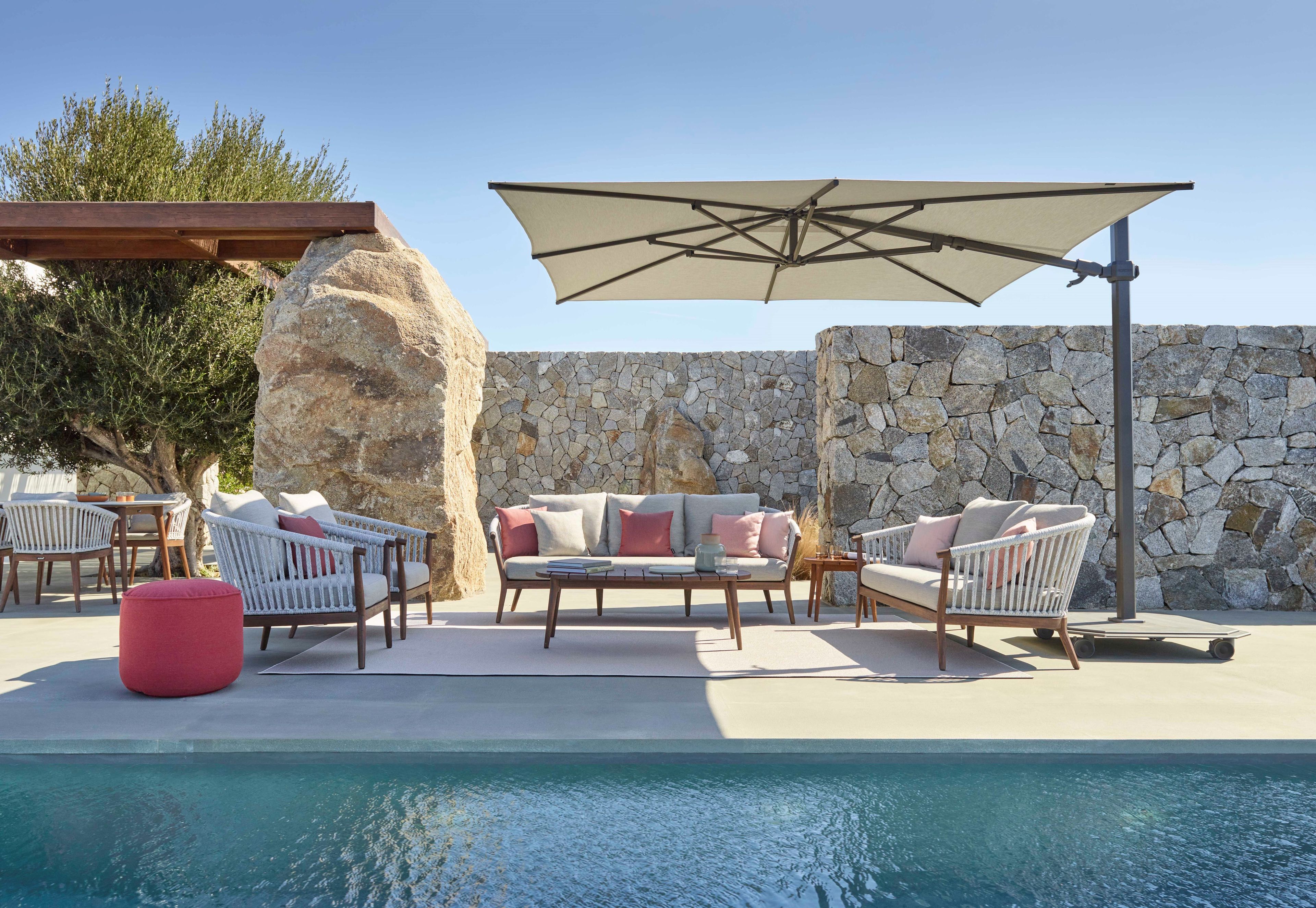 2-местный акриловый тканевый садовый диван Jardinico дерево ARCH-00064399 - Вид №2