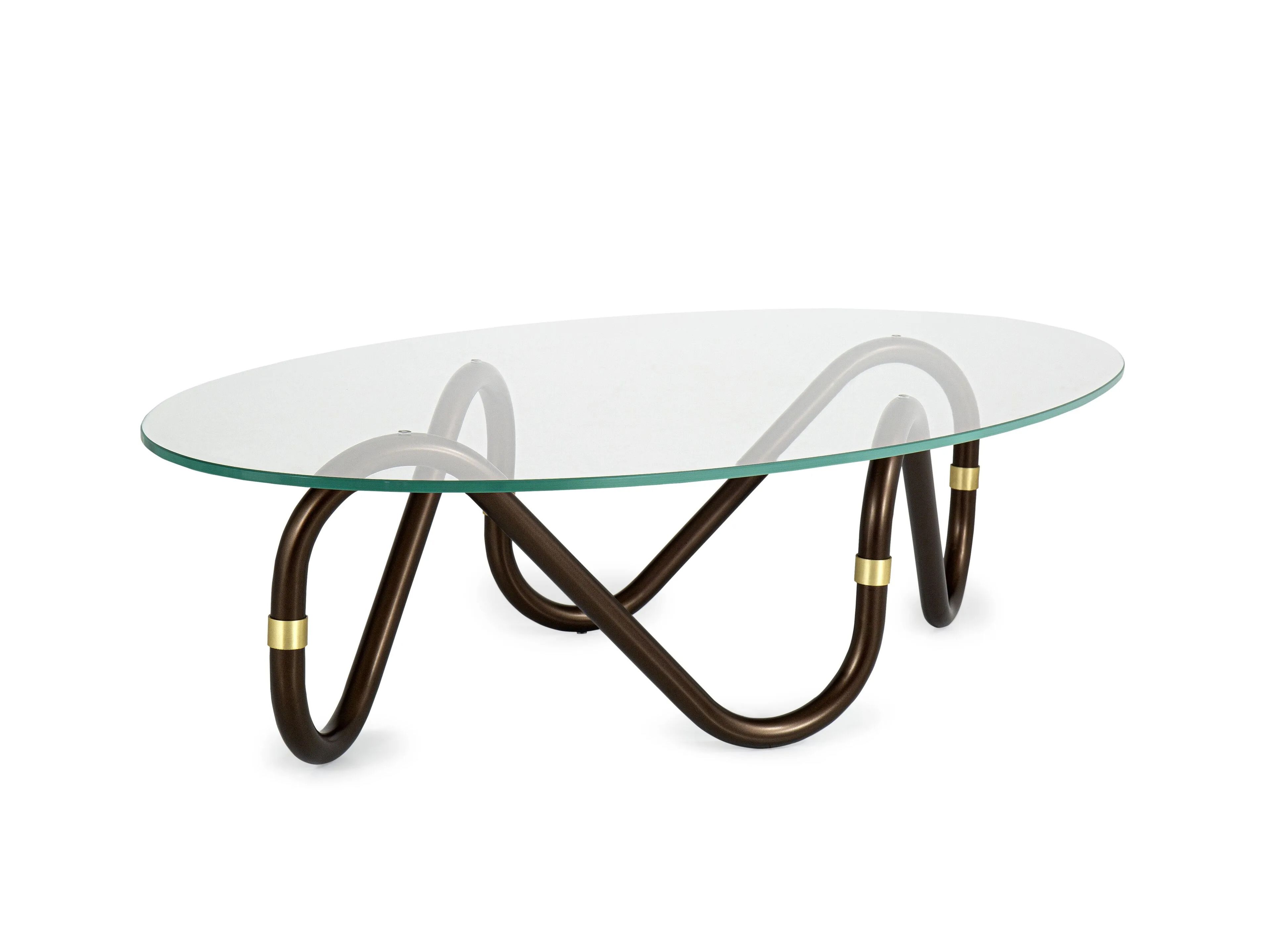 Стеклянный овальный журнальный столик Borzalino FLOW ARCH-00016517