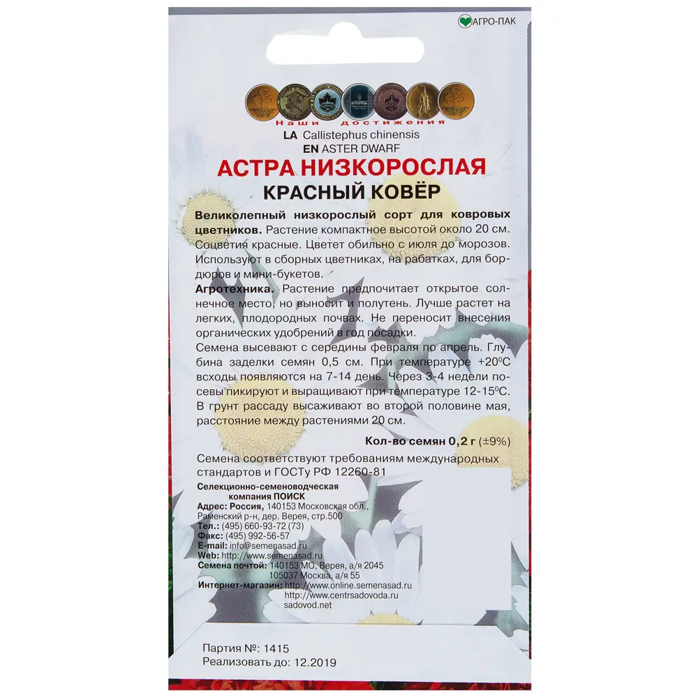 Астра низкорослая «Красный ковёр» 17229477 STLM-2094446 ПОИСК  - Вид №1
