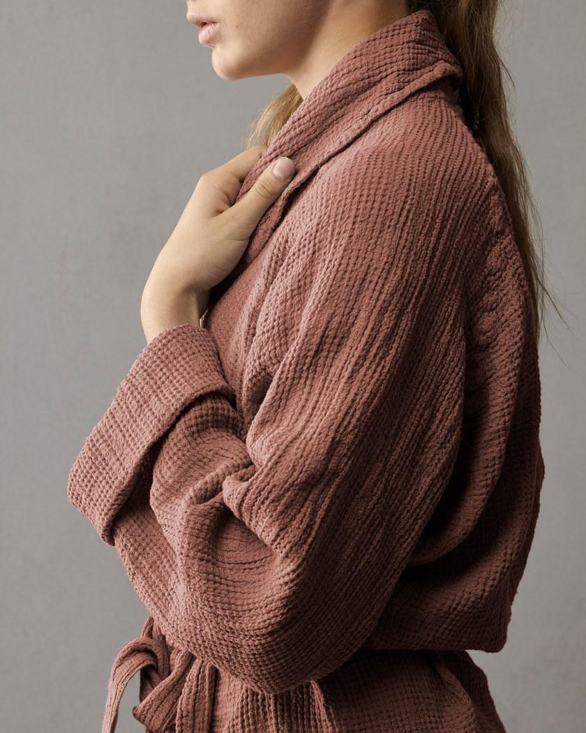 Society Limonta Халат с воротником-шалью из льняной ткани Lipe sun-id-1427446 - Вид №1