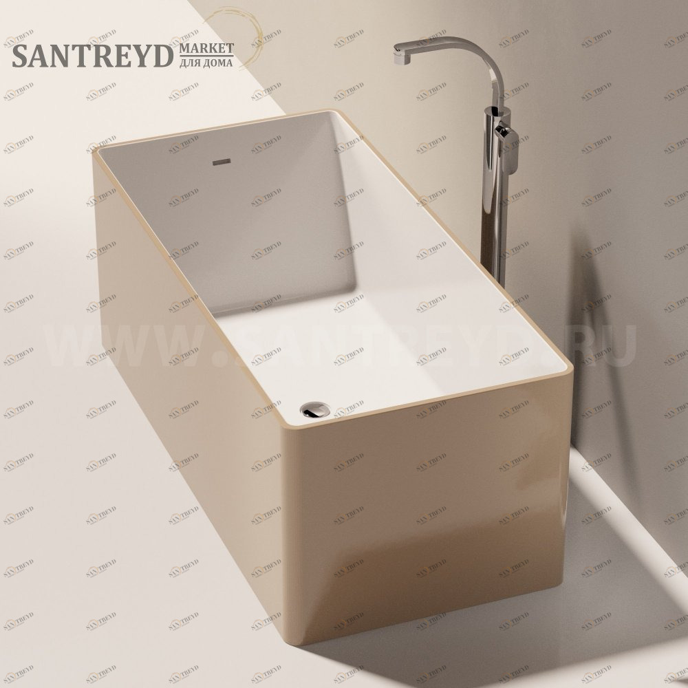 Ванна свободностоящая WASH 150 см коричневая Ceramica Flaminia MW150BCSAND