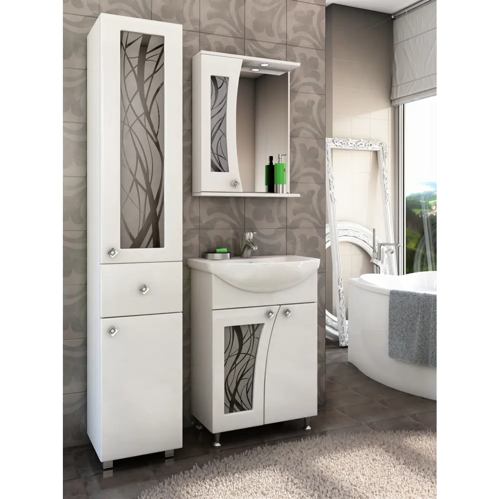 Шкаф подвесной Paola 55 см цвет белый VIGO STLM-2160988 - Вид №1