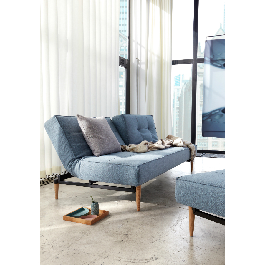 Диван Splitback с мягкими подлокотниками Sharp и хромированными ножками, голубой Innovation Living SPLITBACK525 - Вид №1