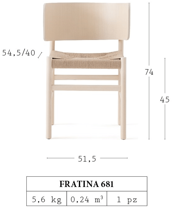 Billiani Кресло из ясеня с плетеным сиденьем Fratina 681 - Вид №4