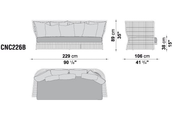 3-местный полиэтиленовый садовый диван B&B Italia Outdoor Canasta ' 13 ARCH-00067851 - Вид №2