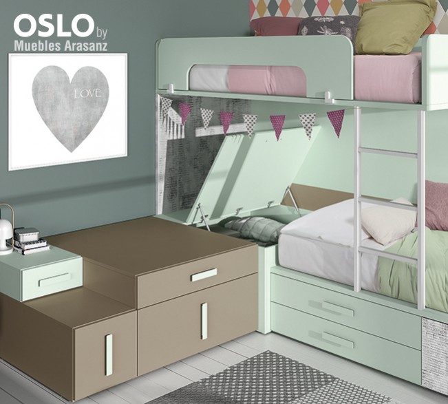 102632 Детская комната с модульной кроватью Ambiente 37 Arasanz Oslo Santreyd