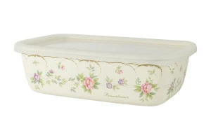Лоток эмалированный с крышкой 1 л бежевый "Воспоминание" EJIRY ЦВЕТЫ 00-3973458 Бежевый