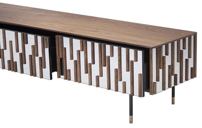 Tonin Casa Тумба под ТВ из дерева и стекла с ящиками Drops T8627 - Вид №2