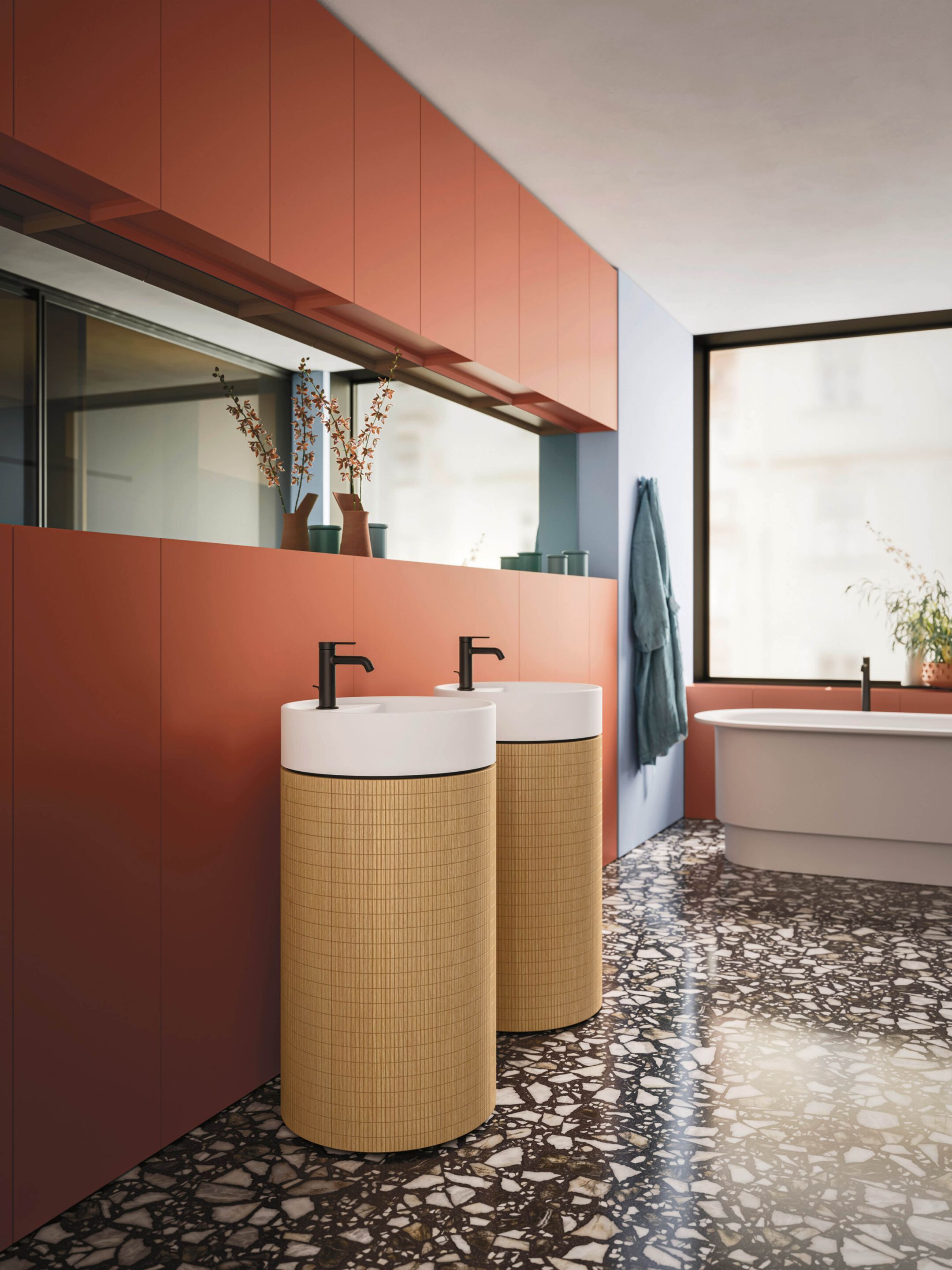 Модульный шкаф для умывальника с раковиной из Ocritech Arbi Arredobagno Over ARCH-00123785 - Вид №1