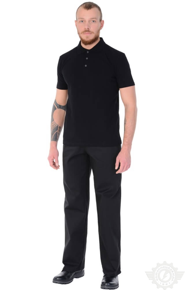 66348 Тенниска-поло черная  Одежда для салонов красоты  размер XXXL (56) Спецодежда  - Вид №8