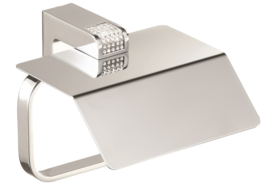 H9000/06SINCRС Sanibano Diamond, бумагодержатель с крышкой и полосой кристаллов, цвет хром-кристаллы Swarovski crys