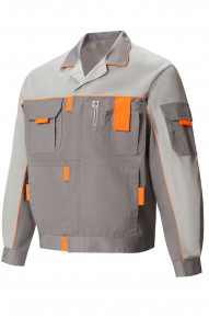 69450 Куртка "Профессионал" темно-серая со светло-серым  Строитель  размер 44-46/158-164