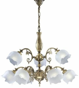 Possoni Illuminazione Люстра из атласной латуни с очками Bianca 25/6+3