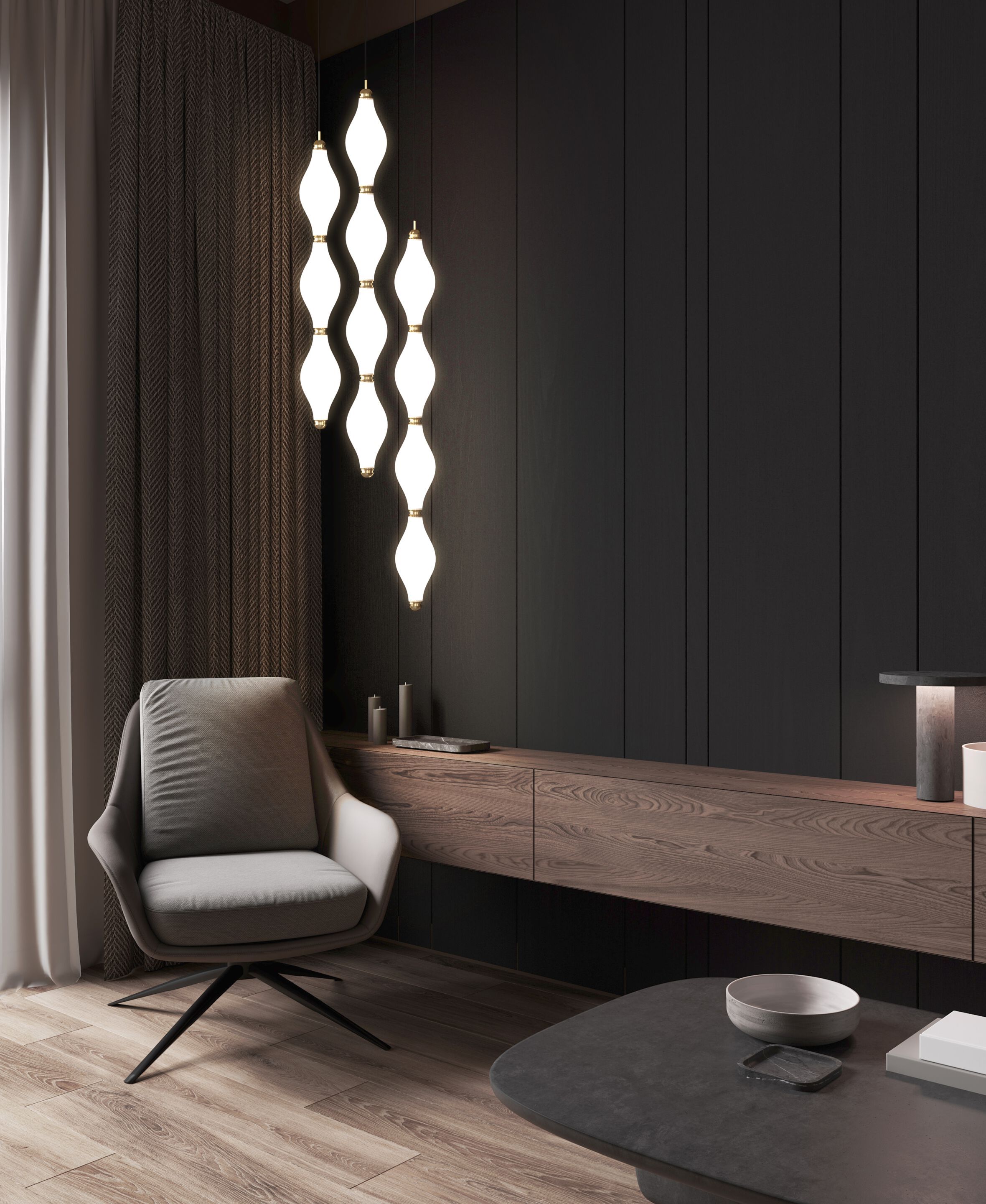 Подвесной светильник из боросиликатного стекла Euroluce Lampadari Dewy ARCH-00083131 - Вид №1