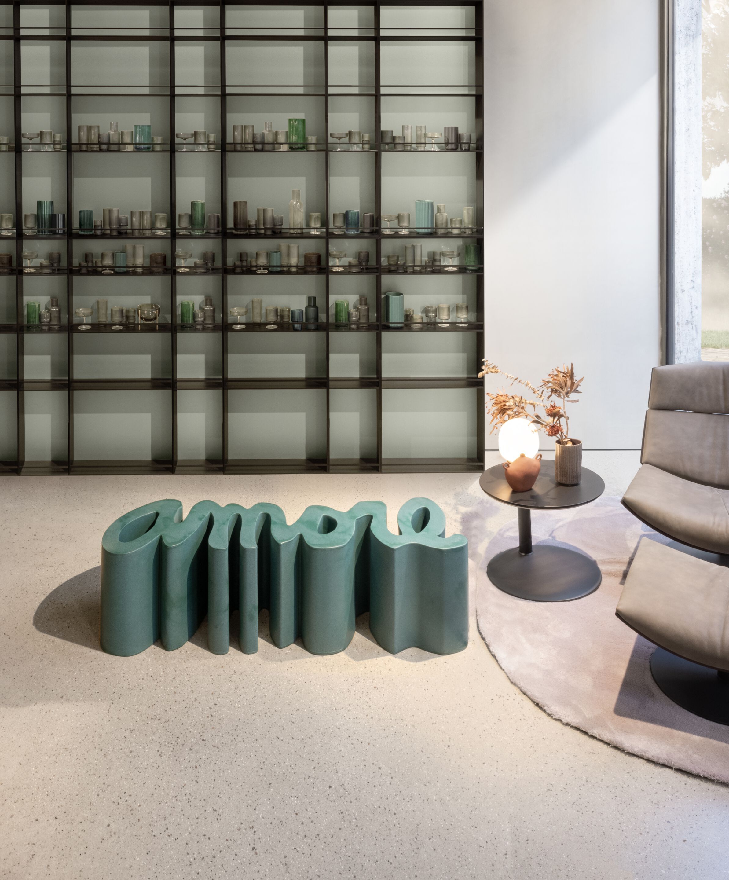 Переработанная пластиковая садовая скамейка SLIDE коллекция надписи ARCH-00075008 - Вид №2