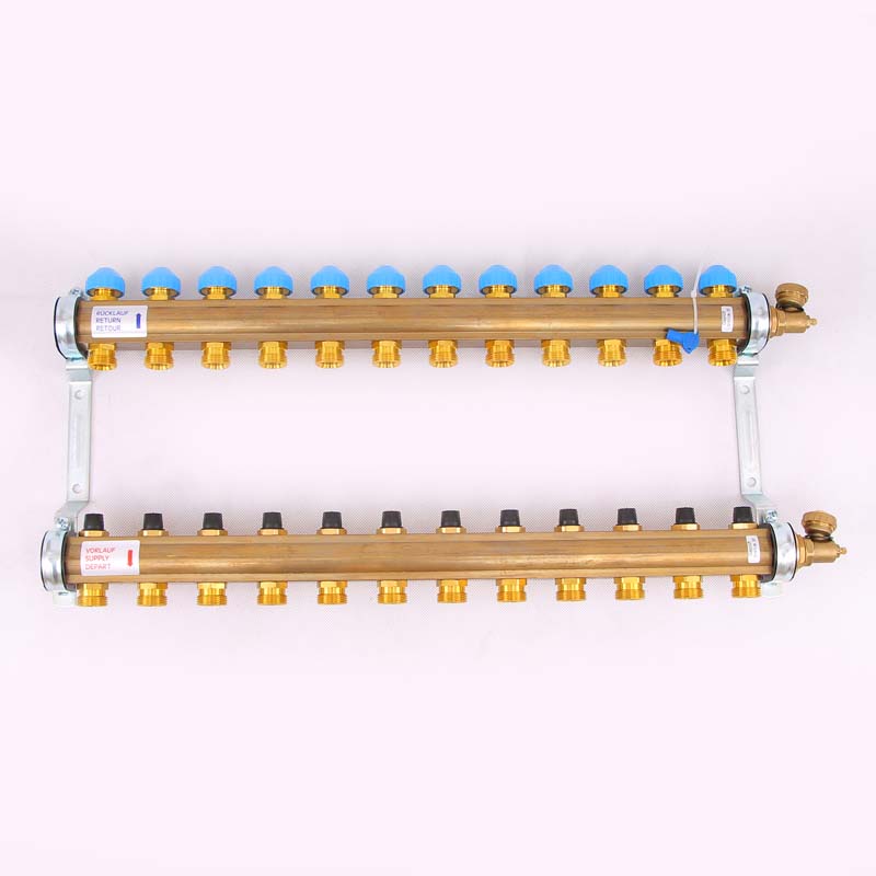 Коллекторная группа HKV с регулировочными и термостатическими вентилями WATTS Ind 1"x3/4"ЕК 12 выходов 10004192