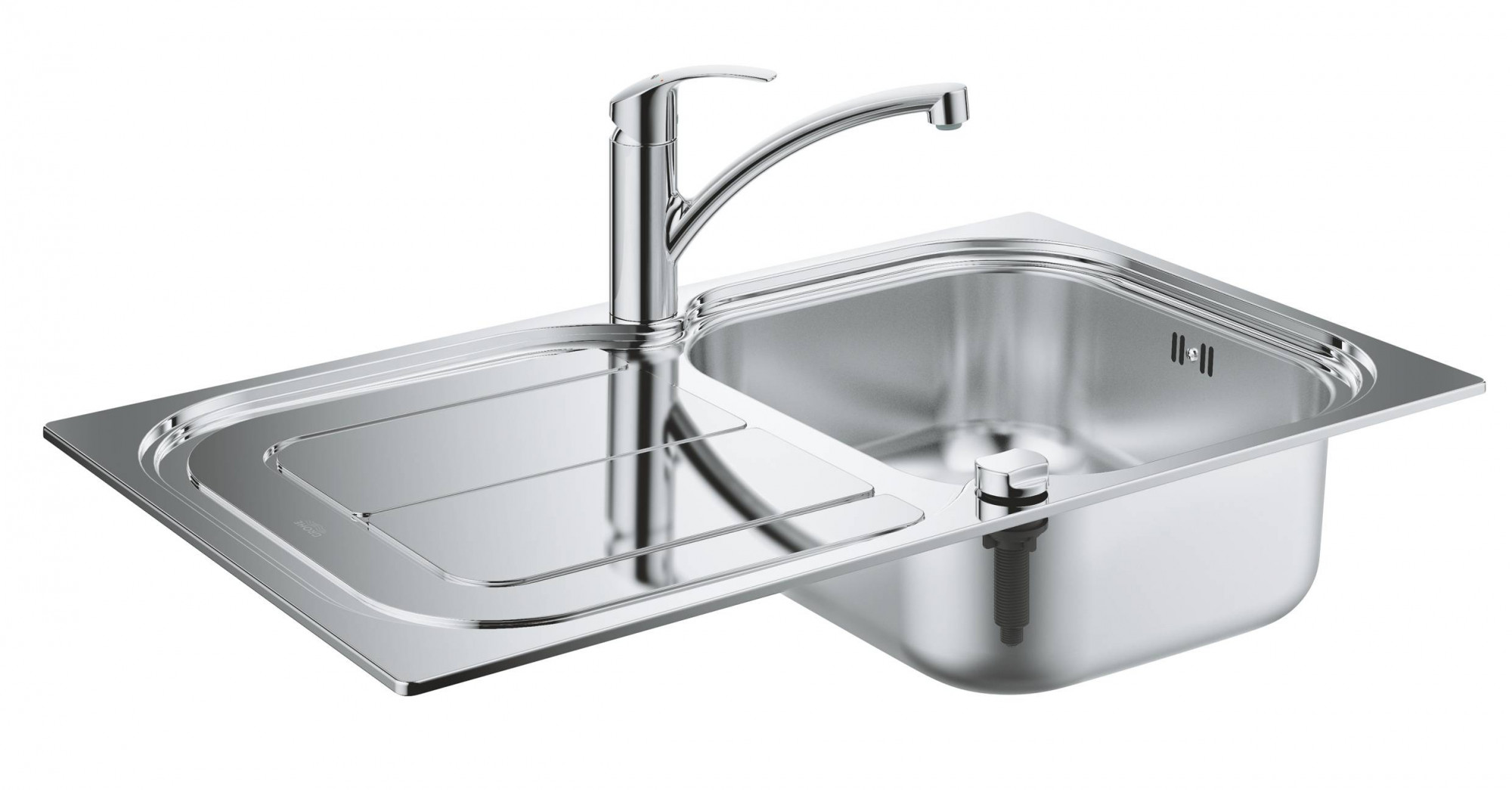 Набор: Мойка из нержавеющей стали K300 45 -S 1.0 и смеситель для кухни GROHE Eurosmart (31565SD0)