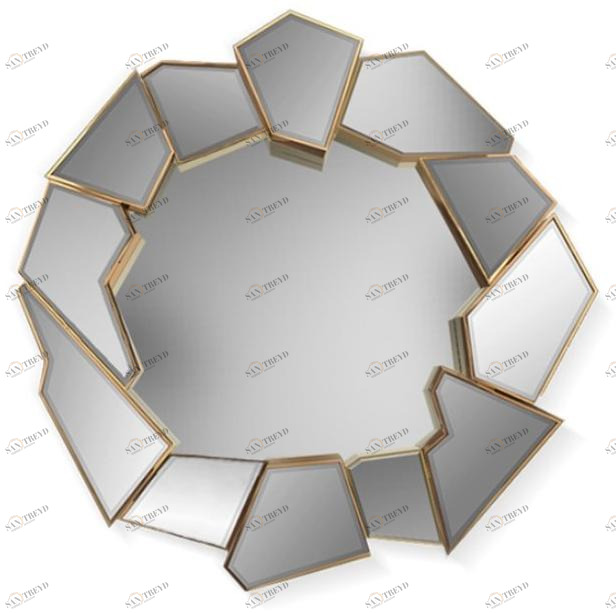 LUXXU Круглое зеркало с настенной рамой Crackle sun-id-1499500