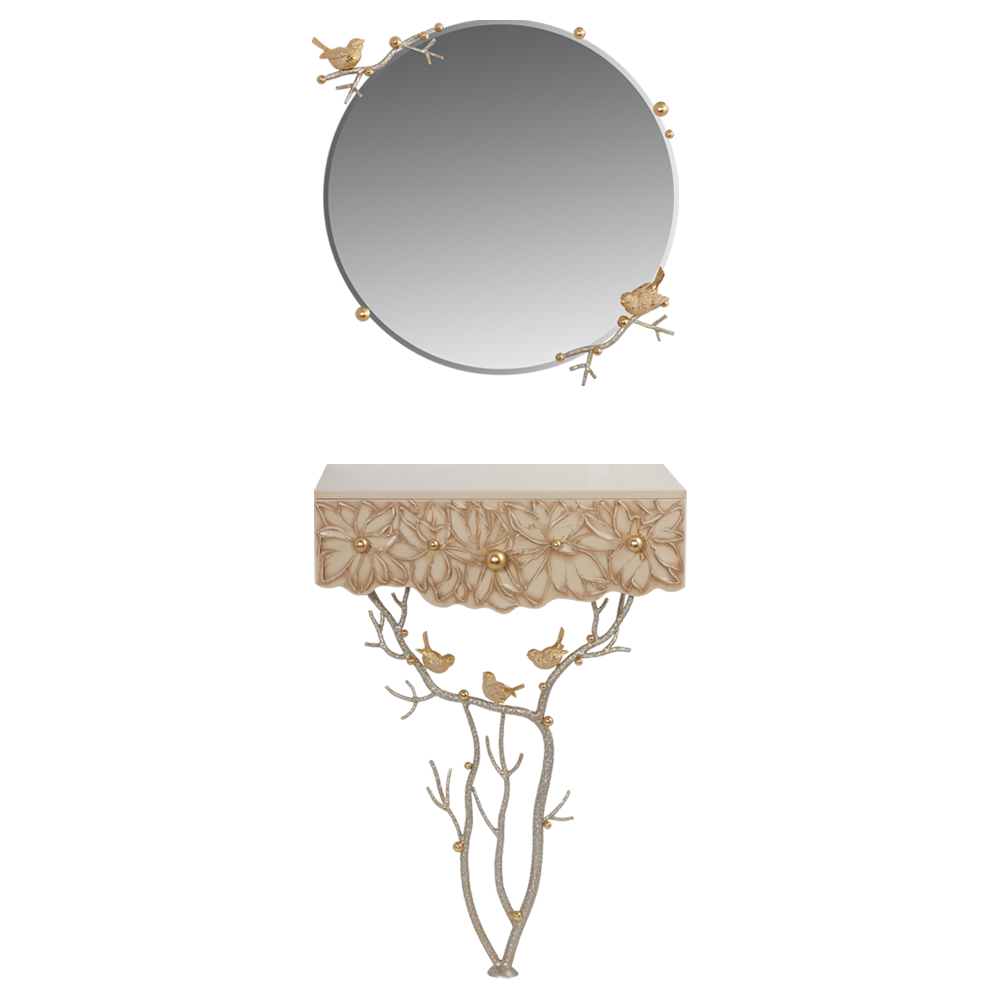 15009,79025 Консоль и зеркало Терра Айвори BOGACHO 4627174553598, 4627174557893