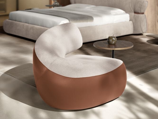 Тканевое кресло с подлокотниками и кожей Max Divani ABBRACCI ARCH-00067523 - Вид №5