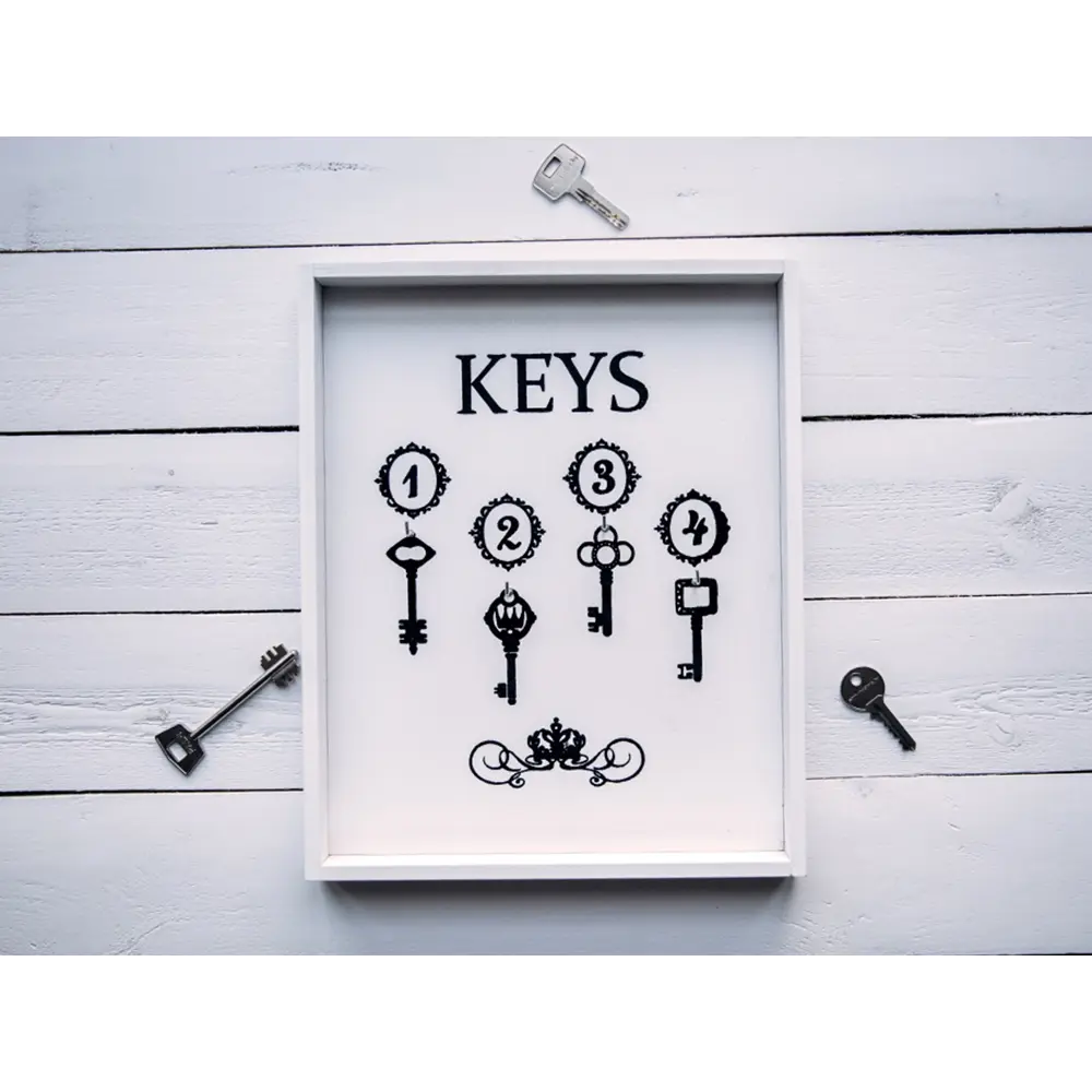 Ключница Keys 26x32x3 мм МДФ цвет белый 85097632 STLM-2039854 Santreyd  - Вид №1