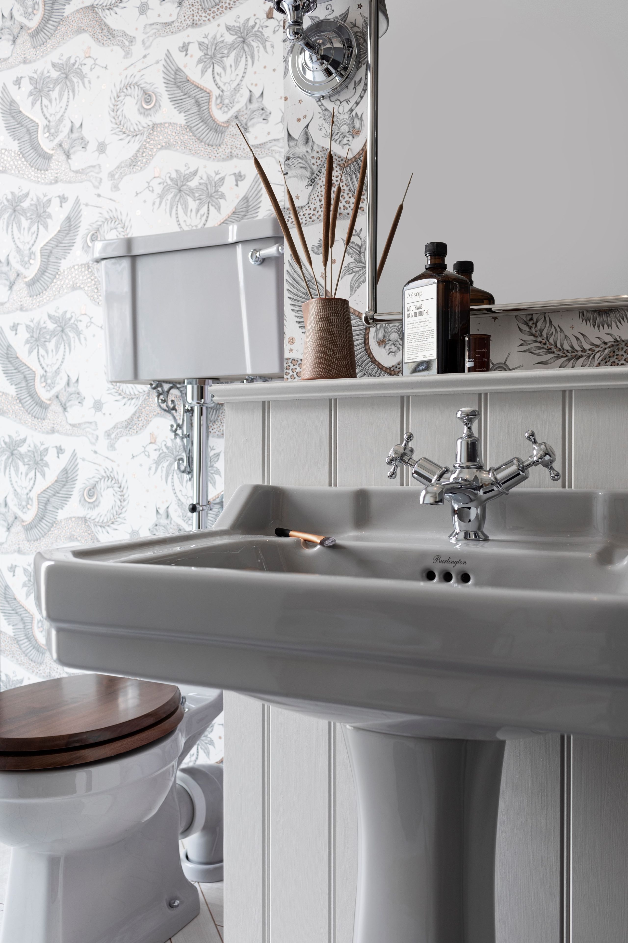 Прямоугольный умывальник из стекла на колонне Burlington На заказ ARCH-00028147 - Вид №11