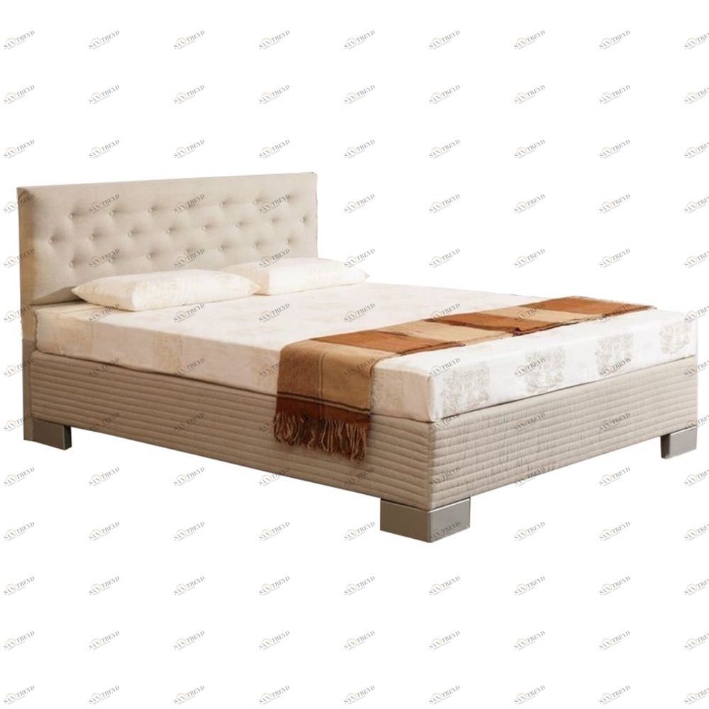 Кровать двуспальная с каретной стяжкой 160х200 бежевая London BELABEDDING LONDON 134936 Бежевый