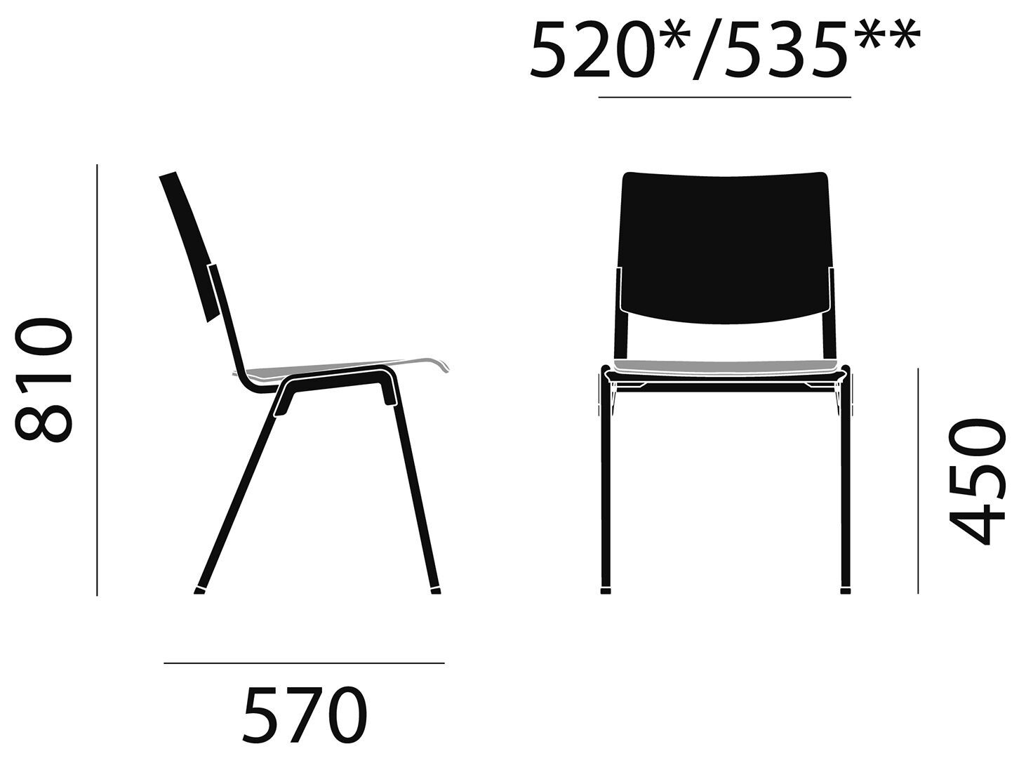 Штабелируемый стул для конференций Brunner герой ARCH-00111541 - Вид №3