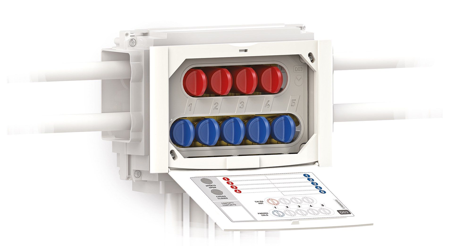 4 + 3 и 5 + 4 выхода утопленный мульти-перехват санитарный коллектор комплект TECO K4 ARCH-00118506 - Вид №2