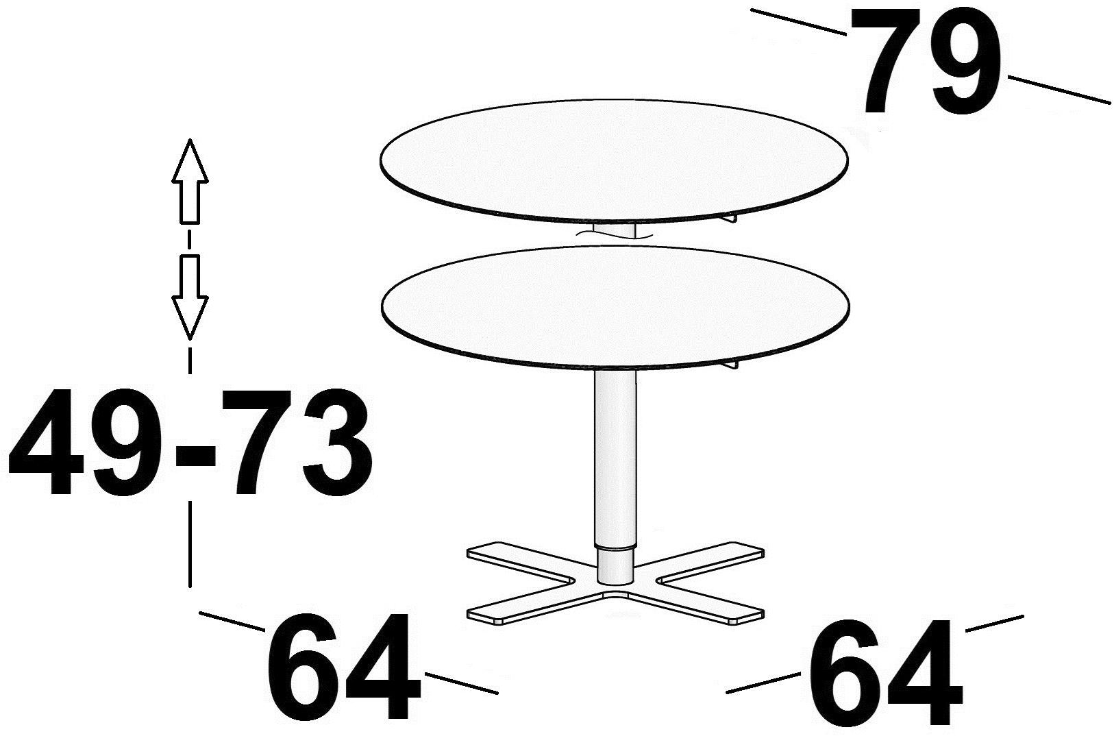 Luxy Круглый стол с регулируемой высотой с основанием 4 звезды Incollection sun-id-1437646 - Вид №1