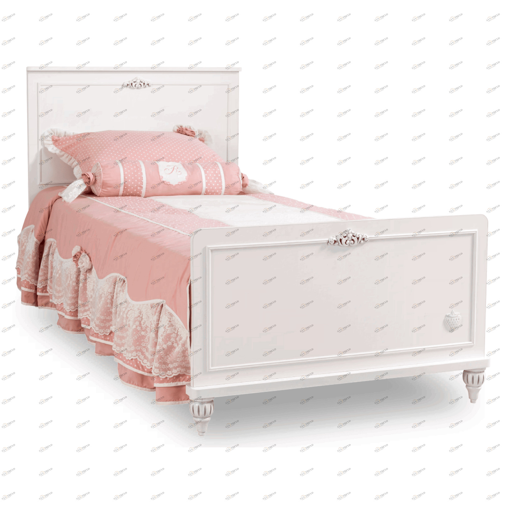 Кровать односпальная 100х200 см белая Romantica CILEK ROMANTICA 00-3832305 Белый Santreyd