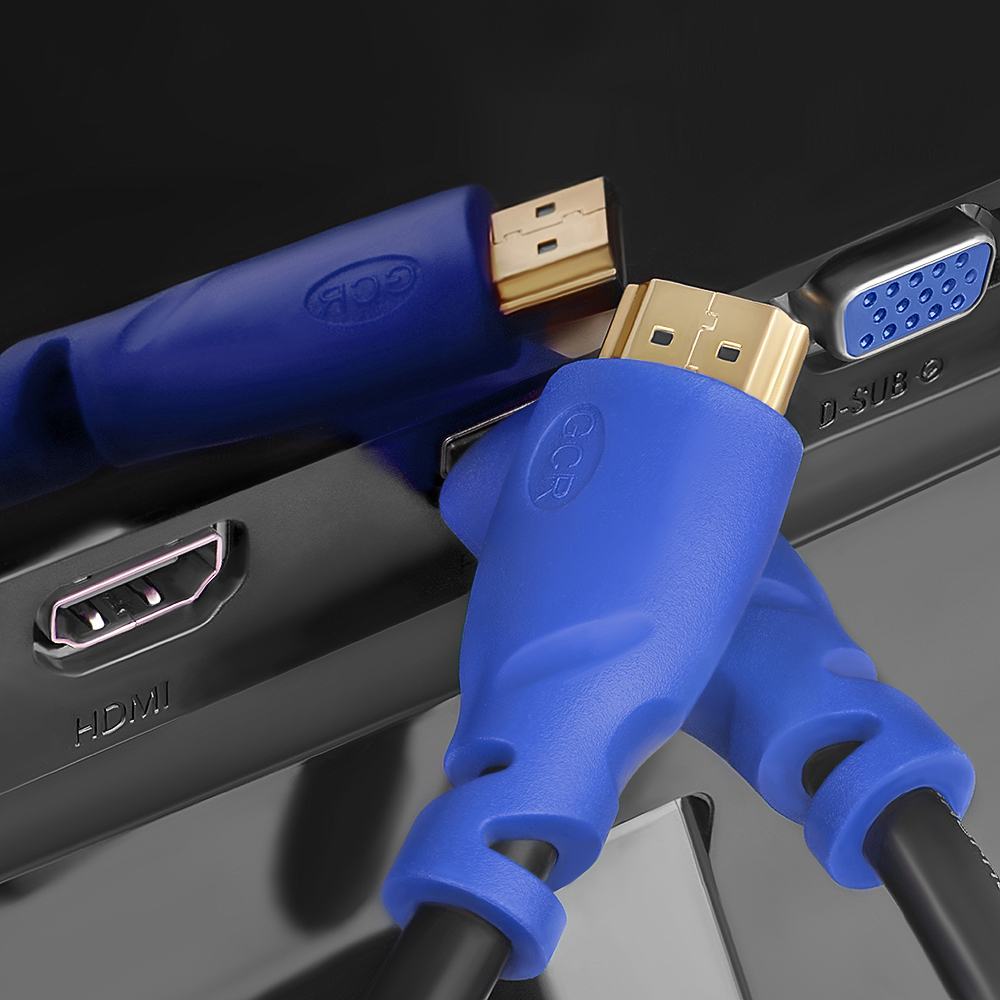 GCR-HM330-0.3m кабель 0.3m hdmi версия 1.4, черный, синие коннекторы, od7.3mm, 30/30 awg, позолоченные контакты, ethernet 10.2 гбит/с, 3d, 4k , экран Greenconnect Santreyd  - Вид №5