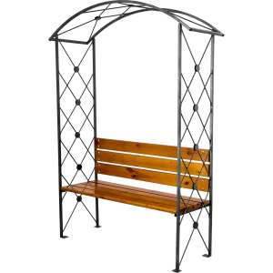 Скамья садовая Эльма с аркой сталь/дерево коричневый 84382228 STLM-2130079