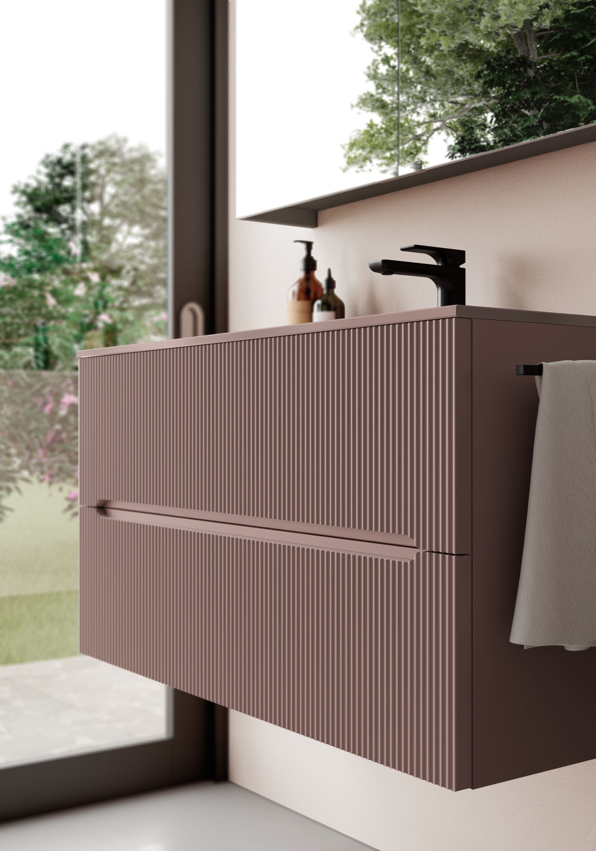 Кристалл и деревянный подвесной одиночный умывальник Ideagroup Smyle ARCH-00059414 - Вид №2