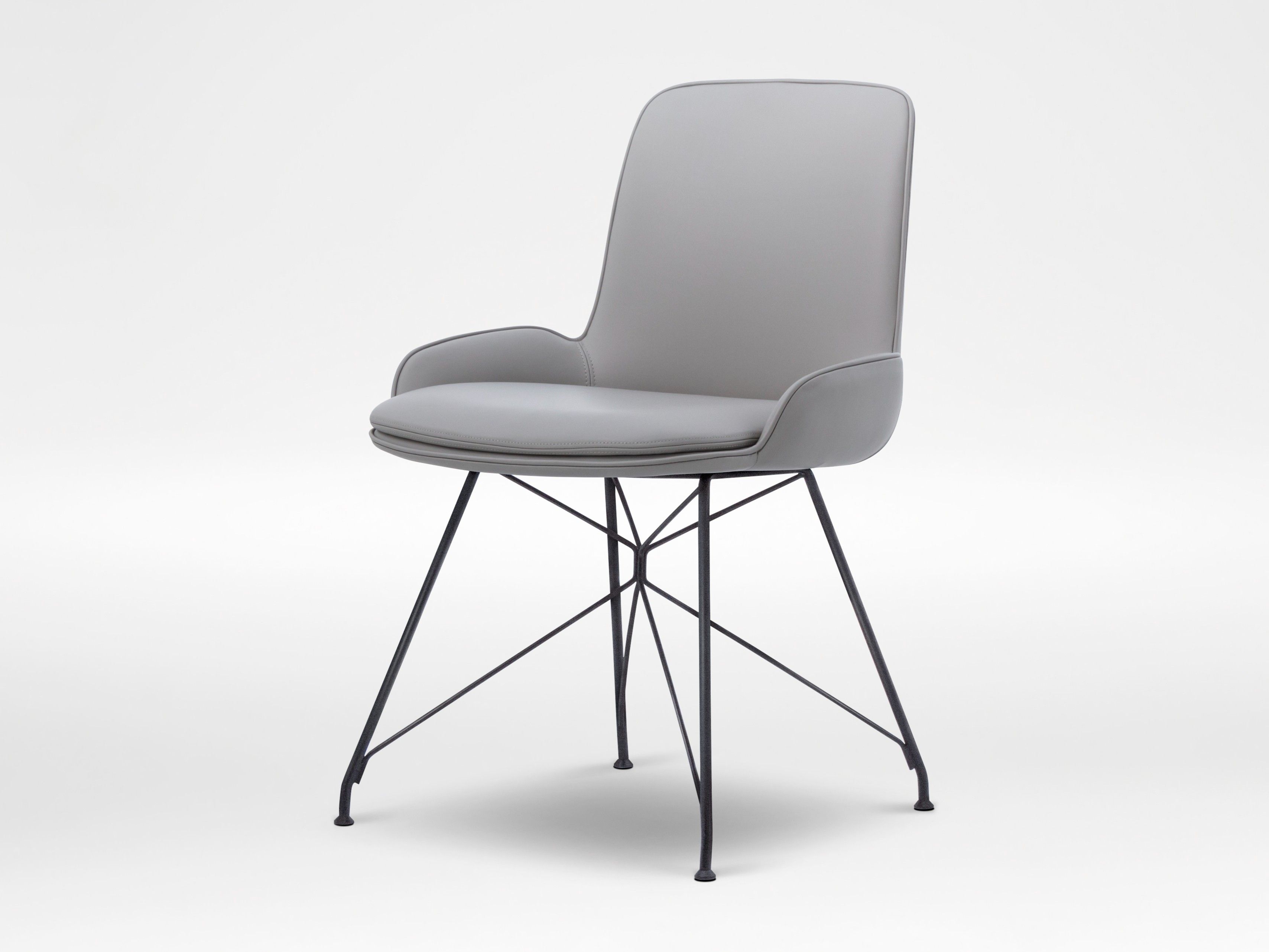 Кожаный стул с металлическими ножками CAMERICH WING ARCH-00056283