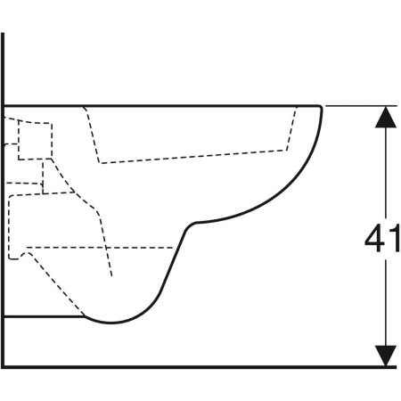 206145000 Подвесной унитаз вертикальный смыв Geberit Renova Compact Square, с укороченным вылетом Geberit  - Вид №4