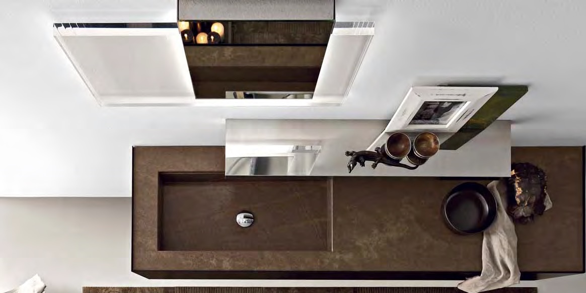 Toscoquattro Комплект мебели для ванной 06 с раковиной из мрамора TIME коричневый T2180LHLB17S3SF - Вид №1