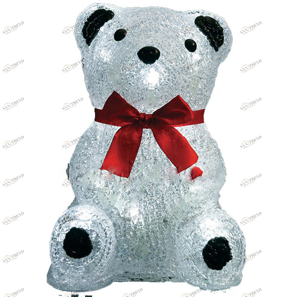 Световая Фигура "Медвежонок" с бантом 3D ELKI СВЕТОВЫЕ ФИГУРЫ 017732 Белый 