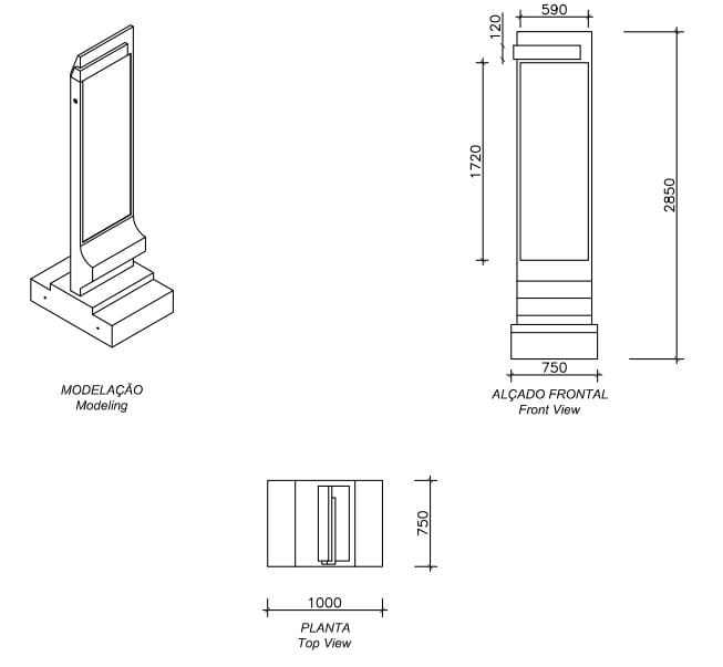 Отдельно стоящий Тотем из бетона amop основы ARCH-00015346 - Вид №2
