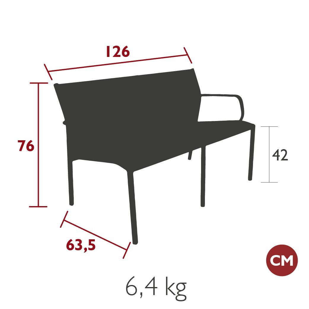 Штабелируемая садовая скамейка Batyline® с подлокотниками Fermob Cadiz ARCH-00010788 - Вид №5