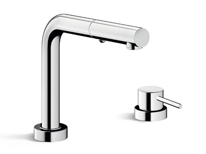 Смеситель для кухни с 2 отверстиями и выдвижным ручным душем CRISTINA Rubinetterie кухня-современная коллекция ARCH-00122021