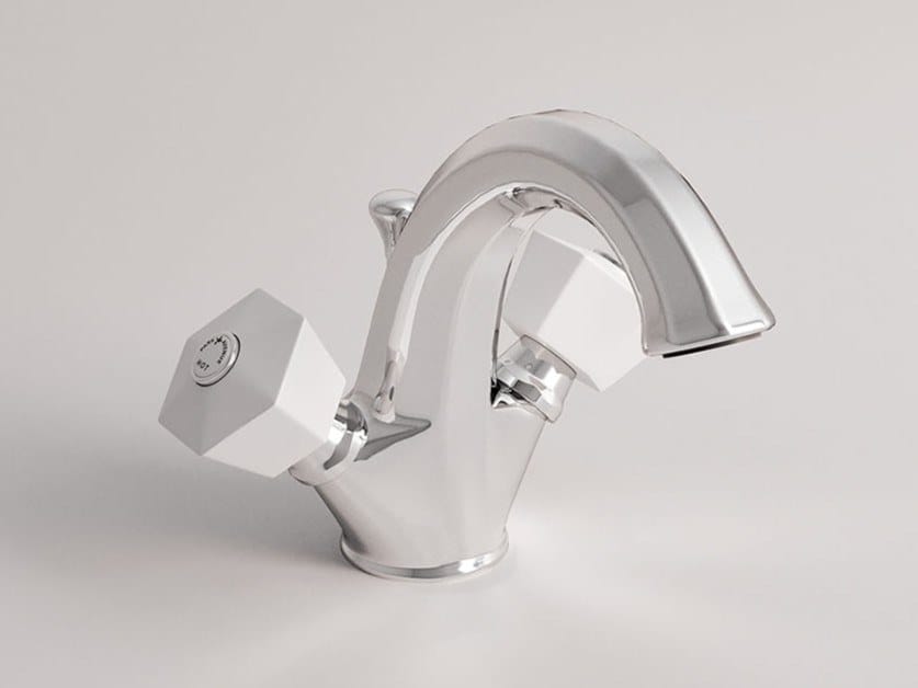 Смеситель для раковины с одним отверстием и автоматическим сливом Park Avenue Белый ARCH-00112445 - Вид №1