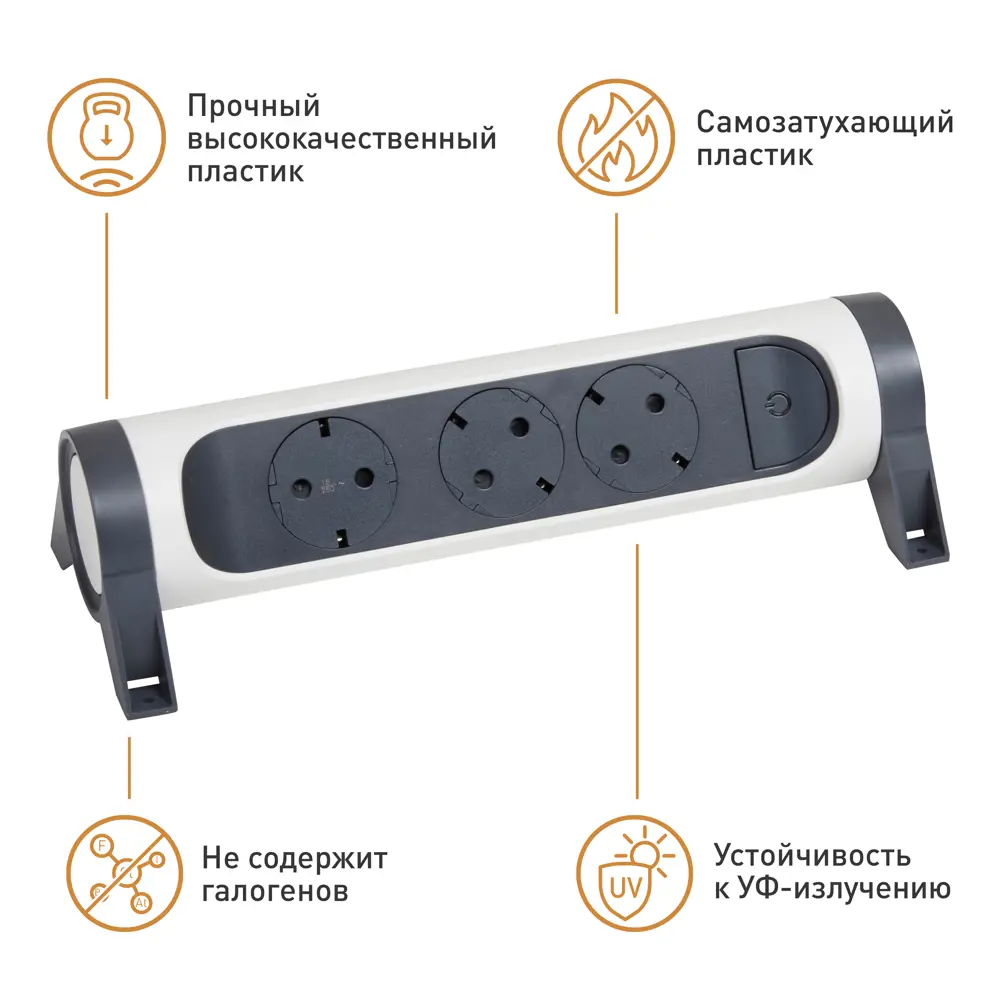 Колодка для удлинителя Legrand Комфорт 3 розетки с заземлением 3680 Вт цвет белый/черный 88500543 STLM-2042129  - Вид №5