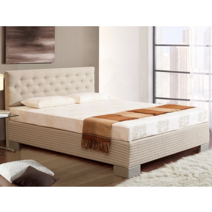 Кровать двуспальная с каретной стяжкой 180х200 бежевая London BELABEDDING LONDON 134937 Бежевый - Вид №1